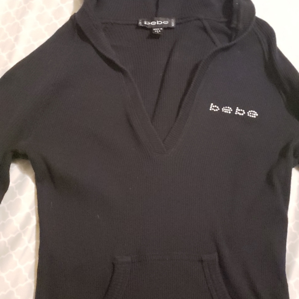 Bebe hoodie 3/4 sleeve shirt